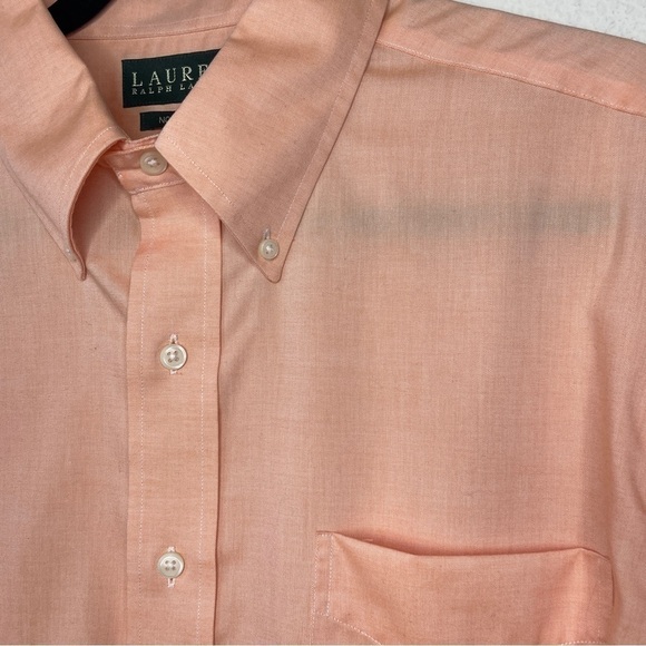 Lauren Ralph Lauren Orange Button Down Non Iron Dress Shirt - Picture 3 of 7